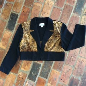 Vintage "Menu" velour type cropped jacket sz"14"